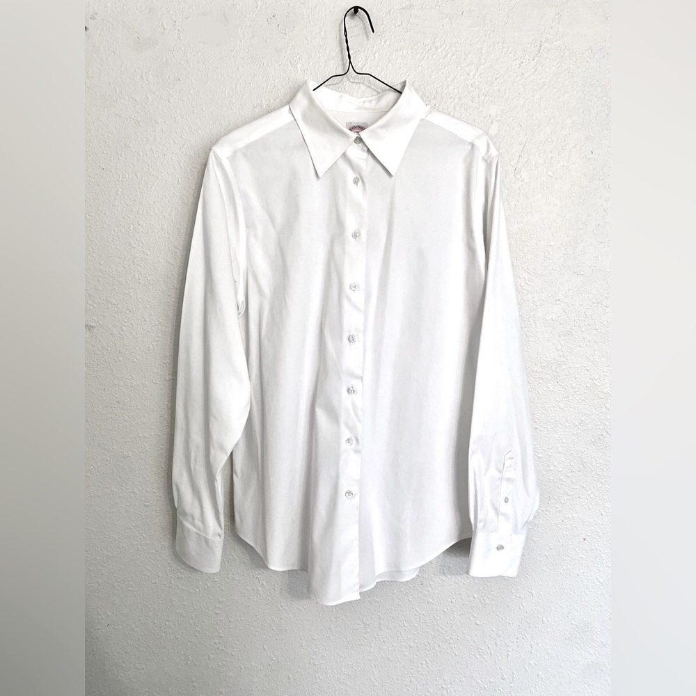 Brooks Brothers Women's Classic Fit White Button Down Shirt Size 14